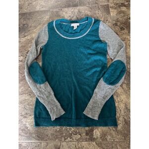 Small Banana Republic  Italian‎ Yarn Wool Alpaca Blend Elbow Patch Sweater EUC